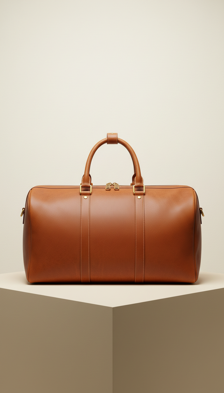 Baggy Packky  Gold-Accented Leather Travel Duffle